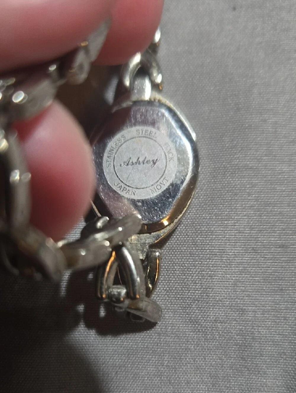 Ashley By 26 International Silver-Tone Bracelet Watch with Red Dial